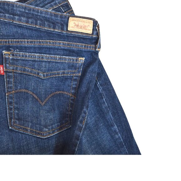 Levi’s 545 Low Boot Cut Jeans Size 14 Dark Wash Y2K Flare Denim 2000s Cowgirl - Picture 7 of 11
